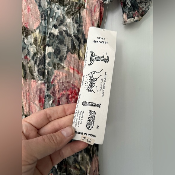 Vintage 90s STARINA Colorful Floral Gussets Grunge Boho Romantic Goth Maxi Dress - Picture 3 of 8